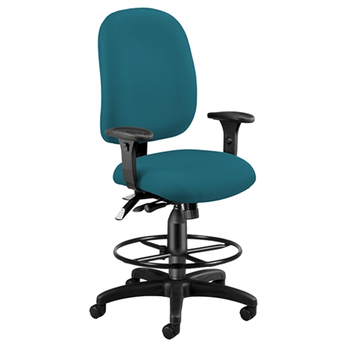 Ergonomic Executive/Computer Task Chair with Drafting Kit - ComfySeat™, Teal. The main picture.
